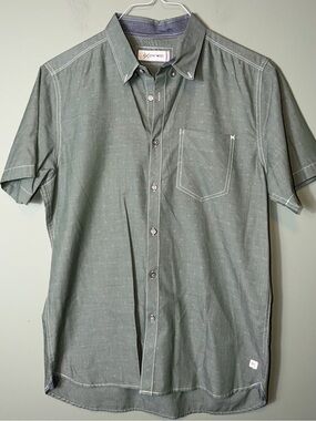 Departwest Men Short-Sleeve Button-Up Shirt -‎ Olive Green Medium